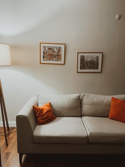 Stojací lampa Světlo s lněným stínidlem